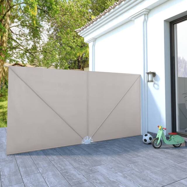 Berkfield Home Collapsible Terrace Side Awning Cream 400x200 cm - image 1