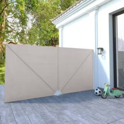 Berkfield Home Collapsible Terrace Side Awning Cream 400x200 cm - thumbnail 1