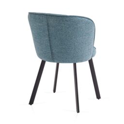 SONARA Modern Set of 2 Dining Chairs with Blended Woven Fabric & Metal Legs in Blue - thumbnail 9