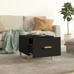 Berkfield Home Coffee Table Black 50x50x40 cm Engineered Wood - Size: 50 x 50 x 40 cm - thumbnail 3