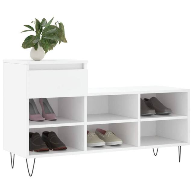 Berkfield Home Shoe Cabinet White 102x36x60 cm Engineered Wood - Size: 102 x 36 x 60 cm - image 1