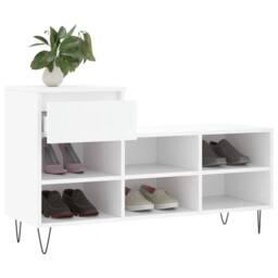Berkfield Home Shoe Cabinet White 102x36x60 cm Engineered Wood - Size: 102 x 36 x 60 cm - thumbnail 4