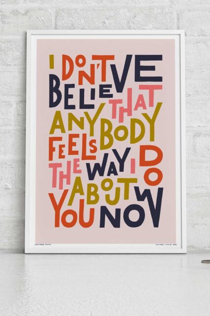 Sketchbook Design Wonderwall Feels The Way I Do A3 Print - White Frame - image 1