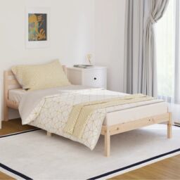 Berkfield Home Day Bed Solid Wood Pine 100x200 cm in Brown - thumbnail 1