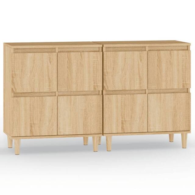 Berkfield Home Sideboards 2 pcs Sonoma Oak 60x35x70 cm Engineered Wood in Light Tan - Size: 60 x 35 x 70 cm - image 1
