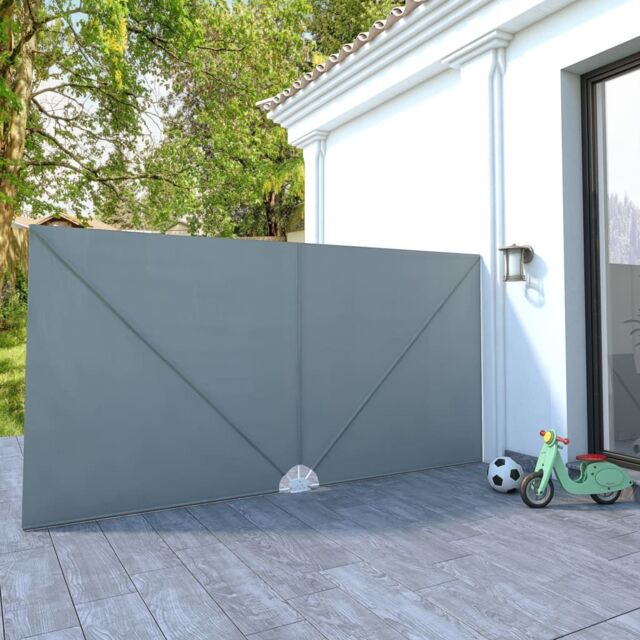 Berkfield Home Collapsible Terrace Side Awning Grey 400x200 cm - image 1