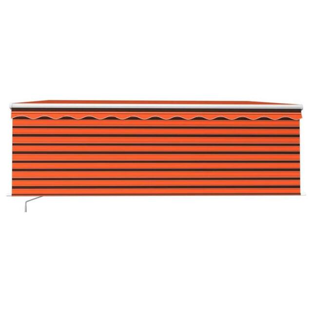 Berkfield Home Manual Retractable Awning with Blind&LED 4x3m Orange&Brown - image 1