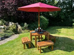 Charles Taylor Trading Knights Four Seater Table Set in Brown - thumbnail 2