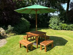 Charles Taylor Trading Knights Four Seater Table Set in Brown - thumbnail 1