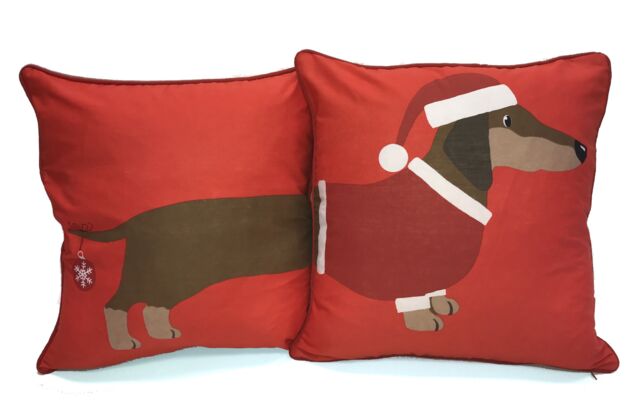Rapport Home Long Xmas Sausage Dog Cushion Cover Multi (43x43 cm) - Size: 43 cm x 43 cm - image 1