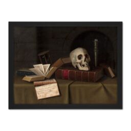 "Artery8 Wall Art Print Harnett Memento Mori To This Favour Large Framed Wall Décor Art in Light Oak - Size: W18"" x H24""" - thumbnail 1