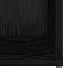 Berkfield Home TV Cabinet with Storage Black oak Engineered Wood - thumbnail 9