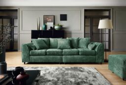 Abakus Direct Harriet Crushed Chenille 4 Seater Sofa in Rifle Green