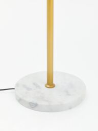 Orsina Gold Finish Metal Floor Lamp With White Marble Base, Metallic Floor Floor Lamp, Ideal For Reading Corners - thumbnail 5