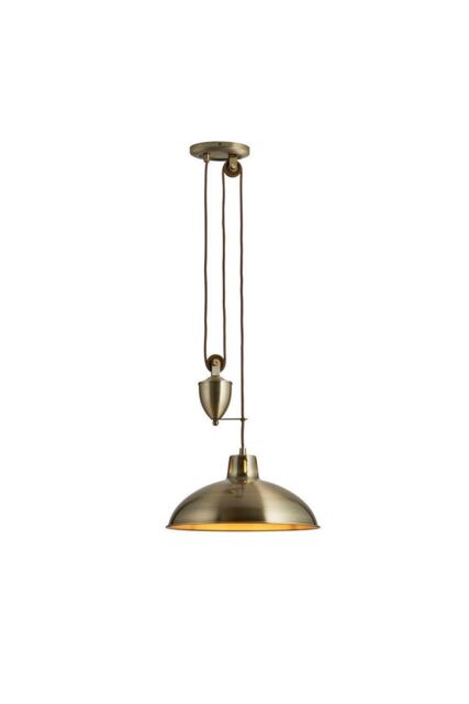 Netlighting Polka Dome Ceiling Pendant Light Antique Brass E27 in Gold - image 1