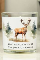 Personalised Memento Company Personalised Water Colour Stag Candle Jar in Off-White - thumbnail 3