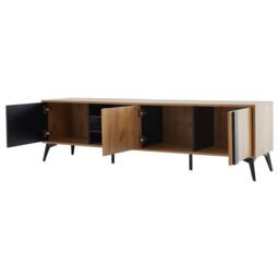 Merax Industrial TV Stand for TVs up to 80 Inch, Media Unit Console Table in Brown - thumbnail 7