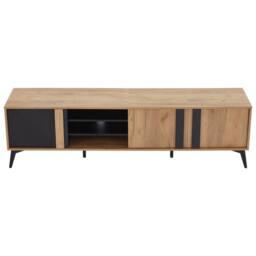 Merax Industrial TV Stand for TVs up to 80 Inch, Media Unit Console Table in Brown - thumbnail 9