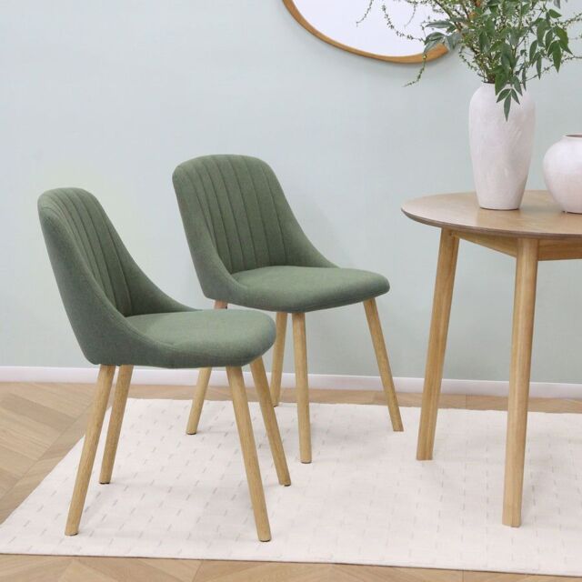 Home Garden Direct Emilia - Dining Chairs in Premium Textured Linen (Set of 2) in Green - image 1
