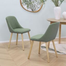 Home Garden Direct Emilia - Dining Chairs in Premium Textured Linen (Set of 2) in Green - thumbnail 2