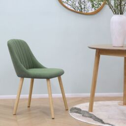 Home Garden Direct Emilia - Dining Chairs in Premium Textured Linen (Set of 2) in Green - thumbnail 4
