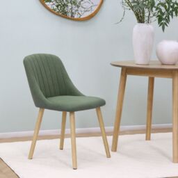 Home Garden Direct Emilia - Dining Chairs in Premium Textured Linen (Set of 2) in Green - thumbnail 3