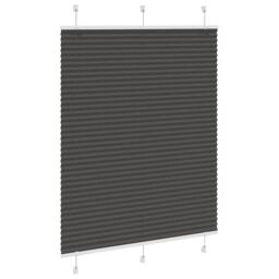 Berkfield Home Pleated Blind Black 105x100 cm Fabric Width 104.4 cm Polyester - thumbnail 3