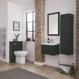 Clifton Matt Dark Grey 500mm Bathroom Standing WC Unit in Charcoal - thumbnail 2