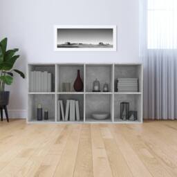 Berkfield Home Book Cabinet/Sideboard Concrete Grey 66x30x130 cm Engineered Wood - Size: 66 x 30 x 130 cm - thumbnail 6