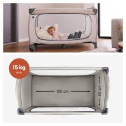 hauck Sleep N Easyfold - Dark Grey in Light Grey - Size: 120 cm x 60 cm - thumbnail 5