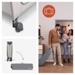 hauck Sleep N Easyfold - Dark Grey in Light Grey - Size: 120 cm x 60 cm - thumbnail 6