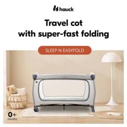 hauck Sleep N Easyfold - Dark Grey in Light Grey - Size: 120 cm x 60 cm - thumbnail 3