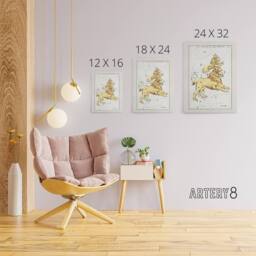 "Artery8 Vintage Leo Constellation Illustration Hall Canvas Wall Art Print in White - Size: W12"" x H16""" - thumbnail 4