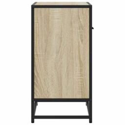 Berkfield Home Bedside Cabinet Sonoma Oak 60x31x60 cm Engineered Wood & Metal in Light Brown - Size: 60 x 31 x 60 cm - thumbnail 6