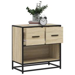 Berkfield Home Bedside Cabinet Sonoma Oak 60x31x60 cm Engineered Wood & Metal in Light Brown - Size: 60 x 31 x 60 cm - thumbnail 2