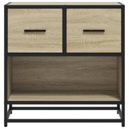 Berkfield Home Bedside Cabinet Sonoma Oak 60x31x60 cm Engineered Wood & Metal in Light Brown - Size: 60 x 31 x 60 cm - thumbnail 5