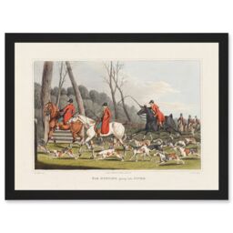 Artery8 John Heaviside Clark Fox Hunting Into Cover Artwork Framed Wall Art Print A4 in Black - thumbnail 1