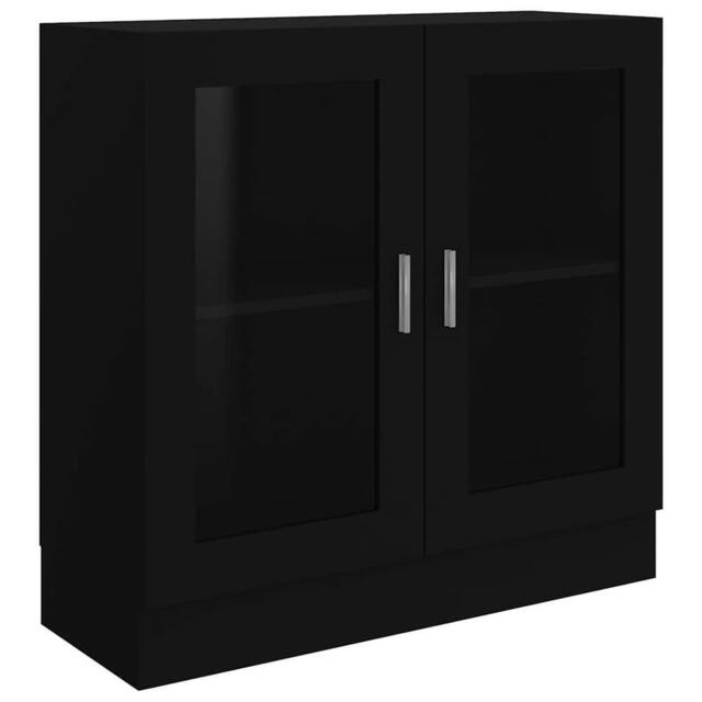 Berkfield Home Vitrine Cabinet Black 82.5x30.5x80 cm Engineered Wood - image 1