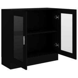 Berkfield Home Vitrine Cabinet Black 82.5x30.5x80 cm Engineered Wood - thumbnail 5