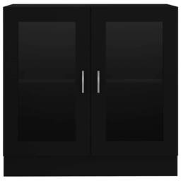 Berkfield Home Vitrine Cabinet Black 82.5x30.5x80 cm Engineered Wood - thumbnail 6
