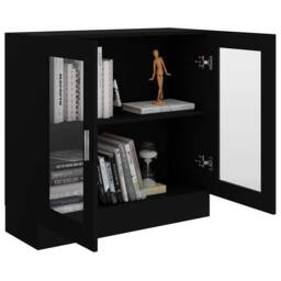 Berkfield Home Vitrine Cabinet Black 82.5x30.5x80 cm Engineered Wood - thumbnail 4