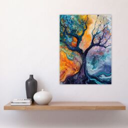 "Artery8 Abstract Tree Water Bubble Painting Wall Art Print - Size: W12"" x H16""" - thumbnail 4