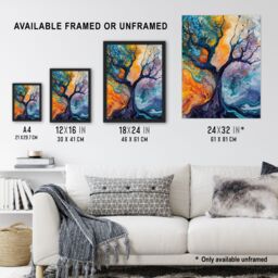 "Artery8 Abstract Tree Water Bubble Painting Wall Art Print - Size: W12"" x H16""" - thumbnail 3