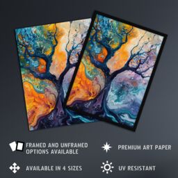 "Artery8 Abstract Tree Water Bubble Painting Wall Art Print - Size: W12"" x H16""" - thumbnail 2