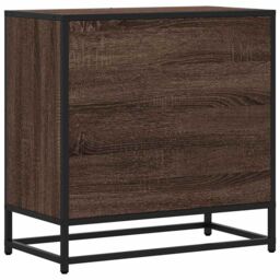 Berkfield Home Bedside Cabinet Brown Oak 60x31x60 cm Engineered Wood & Metal - Size: 60 x 31 x 60 cm - thumbnail 7