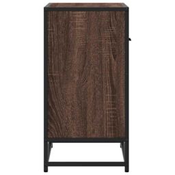 Berkfield Home Bedside Cabinet Brown Oak 60x31x60 cm Engineered Wood & Metal - Size: 60 x 31 x 60 cm - thumbnail 6