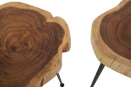 Orsina Set of 2 Acacia Wood Side Tables, Contemporary Side Table Set for Loungee, Living Room, Bedroom in Natural - thumbnail 5
