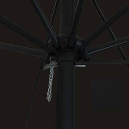 Berkfield Home Outdoor Umbrellas & Sunshades Black Polyester fabric Large - thumbnail 4