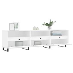 Berkfield Home TV Cabinet White 150x30x44.5 cm Engineered Wood - thumbnail 4
