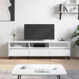 Berkfield Home TV Cabinet White 150x30x44.5 cm Engineered Wood - thumbnail 2